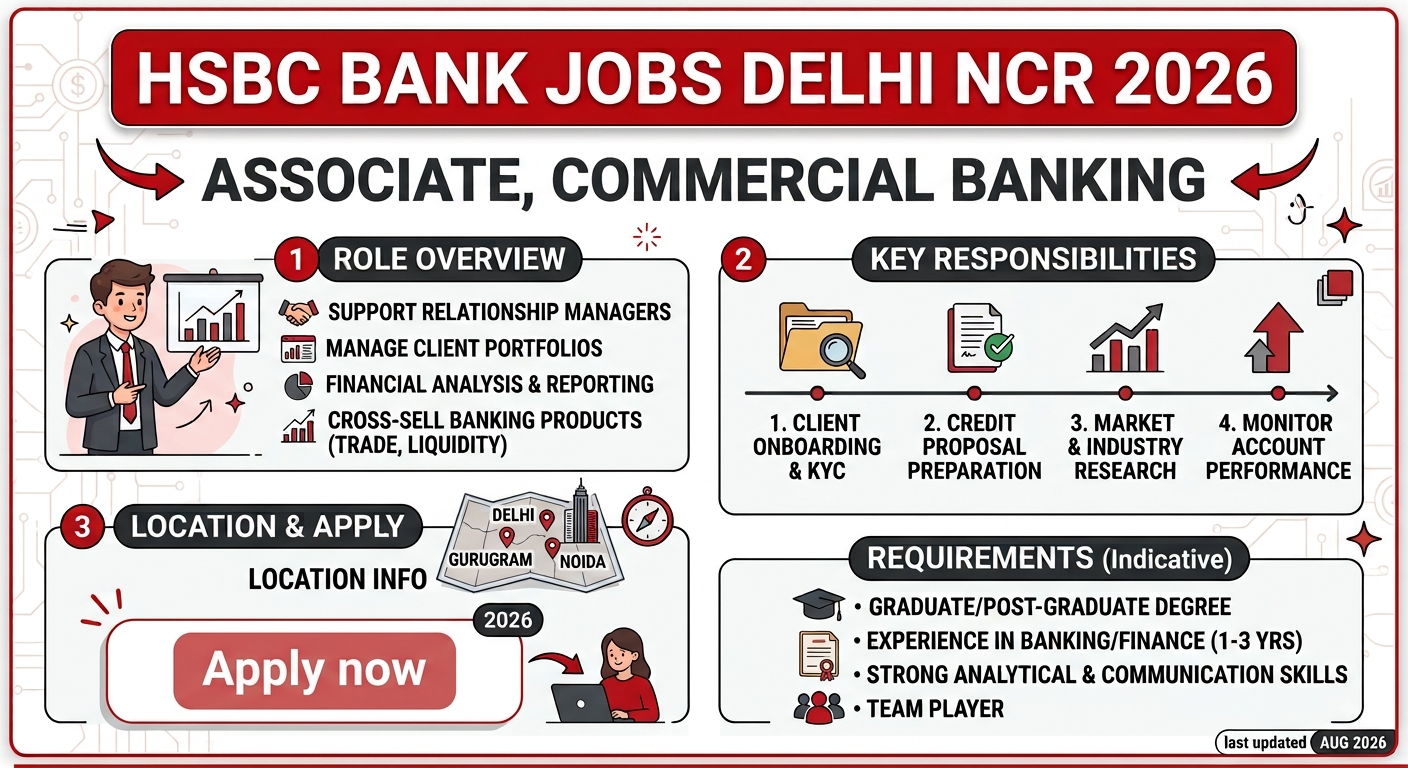 Latest HSBC Bank Jobs in Delhi NCR 2026 — Associate, Commercial Banking (Gurugram)